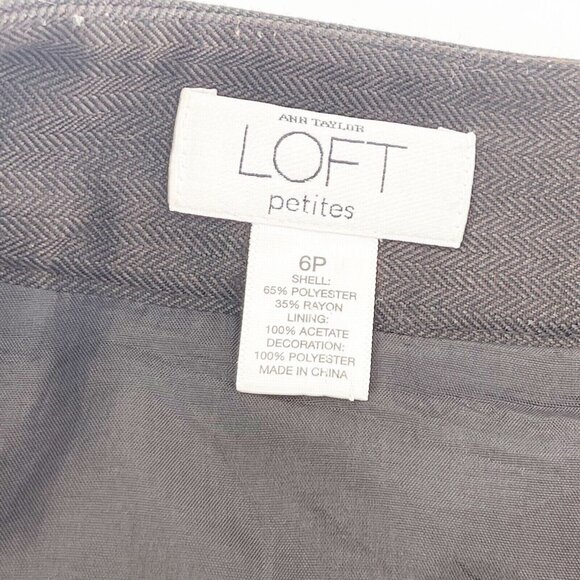 Ann Taylor Loft Petites 6P Brown Embroidered Lined Flare Skirt Western Boho a - Picture 7 of 12